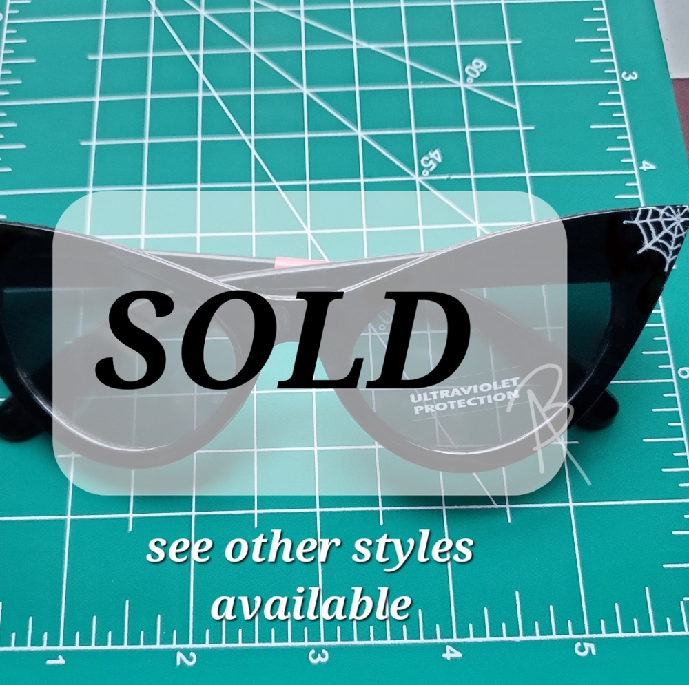 Morticia - Cateye Spiderweb Sunglasses Handmade Ready to Ship